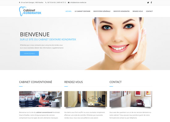 Site Internet du cabinet dentaire Kondratek