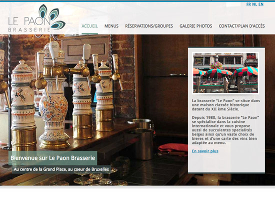Site Internet Paon Brasserie