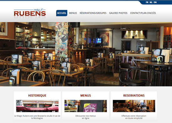 Site Internet de la Brasserie Magic Rubens