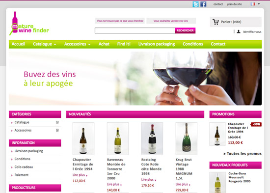 Site Internet Mature Wine Finder